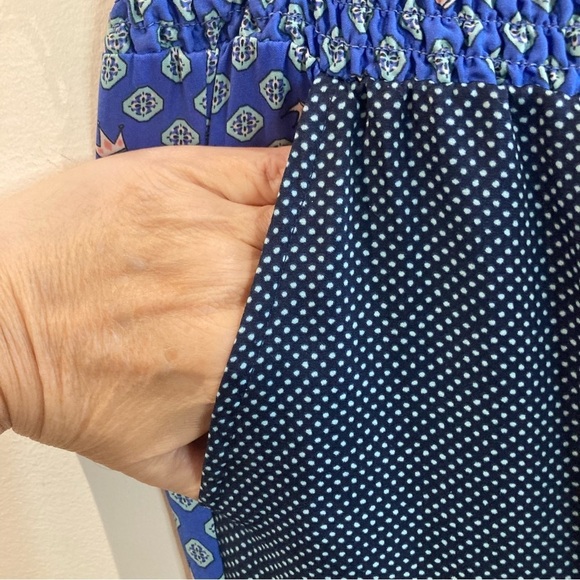 AERIE Sz M Lounge Bohemian  Hippie Paisley Elastic Ruched Waist Wide Leg Pants - Picture 3 of 10